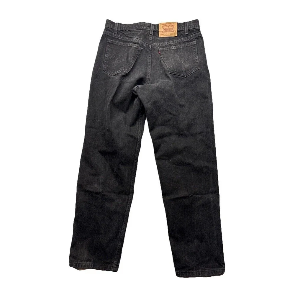 Vintage Levi’s 550 Relaxed Fit Jeans Black Made in USA 90s Denim 36x32 Blank Lab
